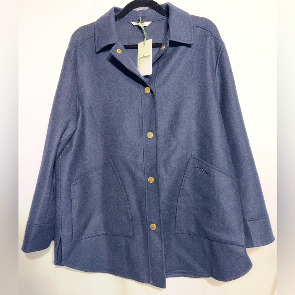 Barbour Reighton Overshirt(Shirt jacket)Dark Blue Jacket w/Brass Accents SZ10